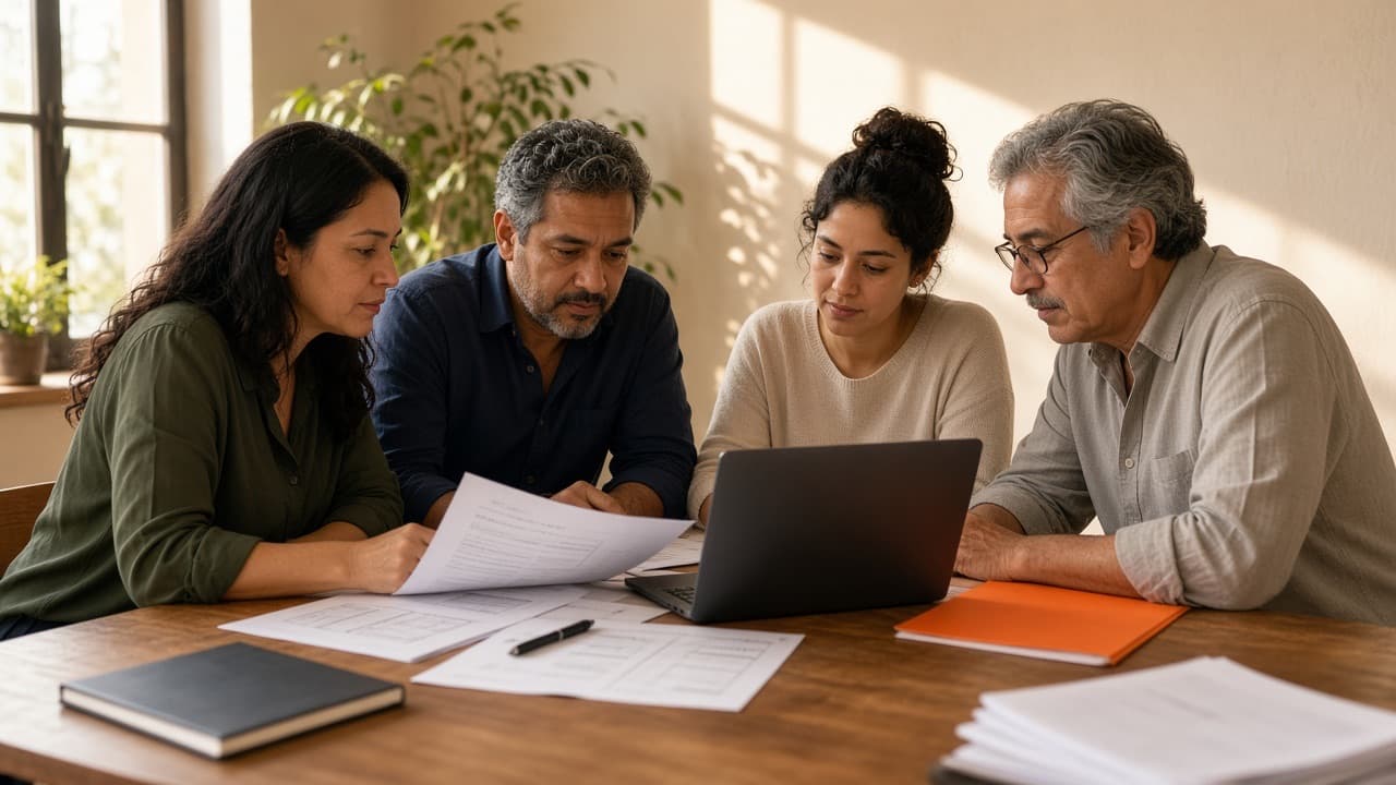 Equipo revisando procesos y prioridades en una reunión